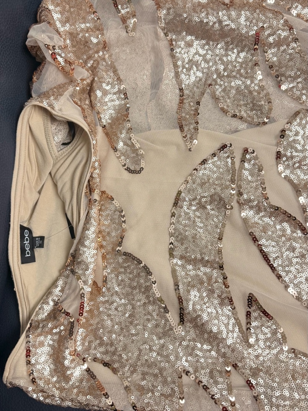Bebe Corsican Nights Moore Asymmetrical Sequin Flame Dress Y2K - Picture 10 of 10